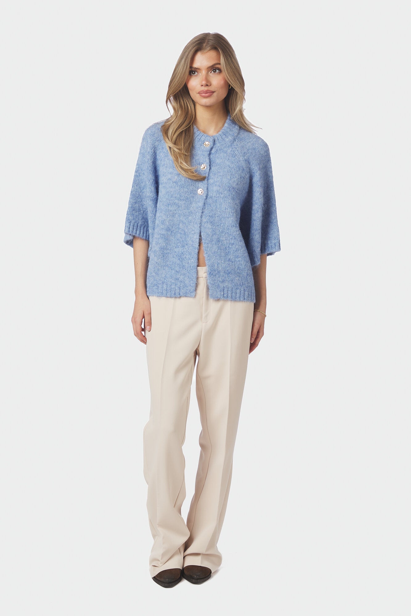 Benuta Fluffy cardigan - Dusty Blue